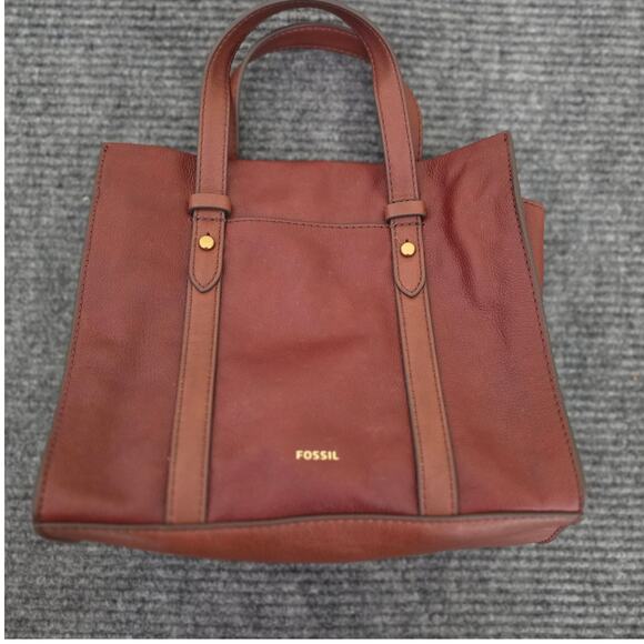 Fossil Handbags - FOSSIL Sydney Satchel Brown Cognac Leather Top Handle Handbag